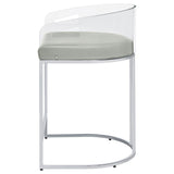 Thermosolis Acrylic Back Counter Height Stools Grey And Chrome (Set Of 2)