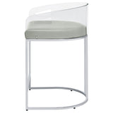 Thermosolis Acrylic Back Counter Height Stools Grey And Chrome (Set Of 2)