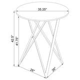Bexter Faux Marble Round Top Bar Table White And Chrome