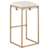 Nadia Square Padded Seat Bar Stool (Set Of 2) Beige And Gold
