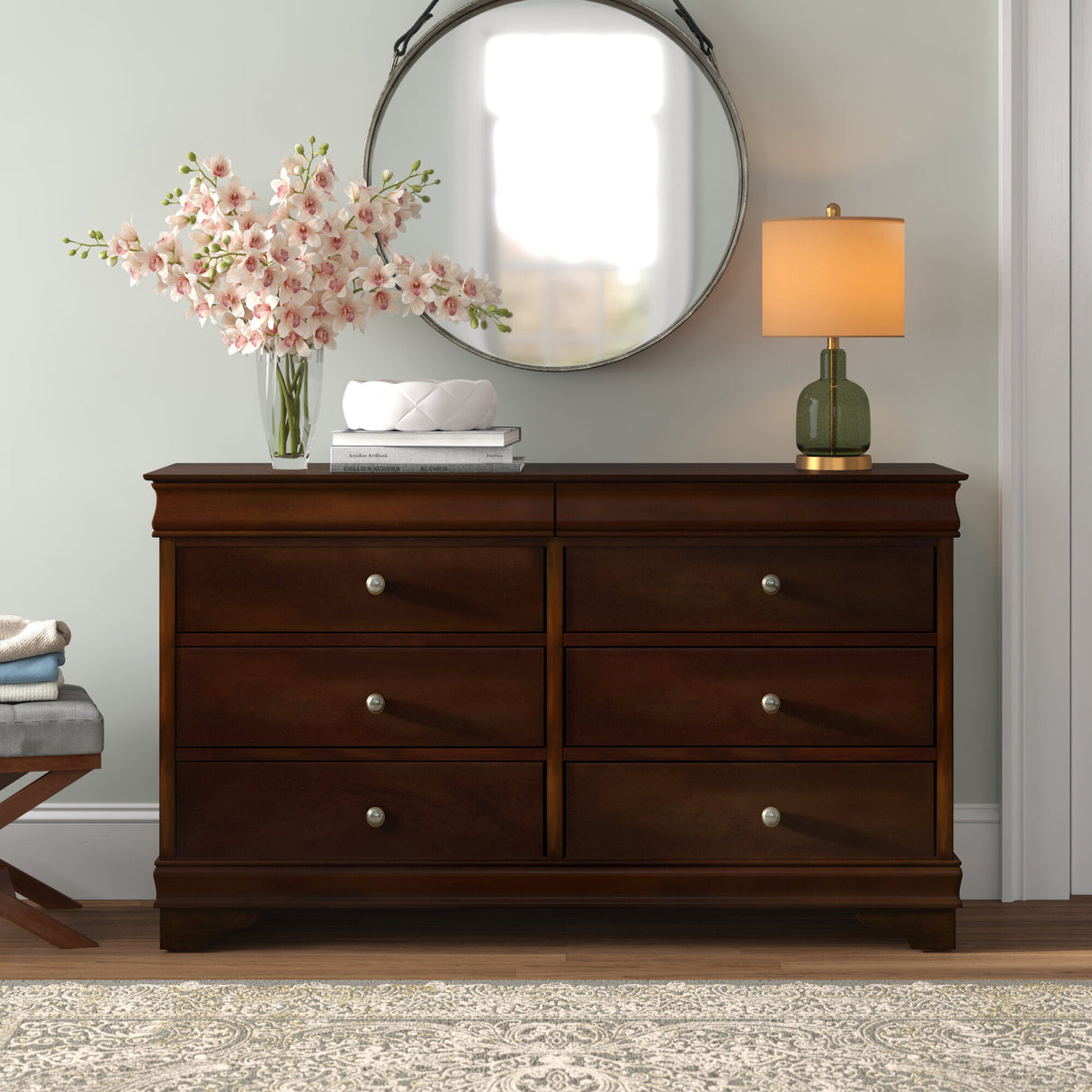 Abbeville Cherry Dresser, Two Hidden Drawers