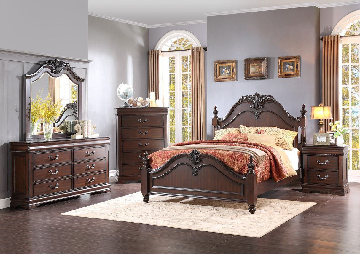 Belvieu Dark Cherry California King Bed