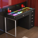 Diana RGB Vanity Desk - 6 Storage Drawers