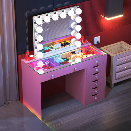 Diana Vanity Desk Pro- 8 Storage Drawers