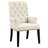 Mapleton Tufted Back Upholstered Arm Chair Beige