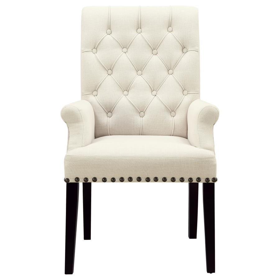 Mapleton Tufted Back Upholstered Arm Chair Beige