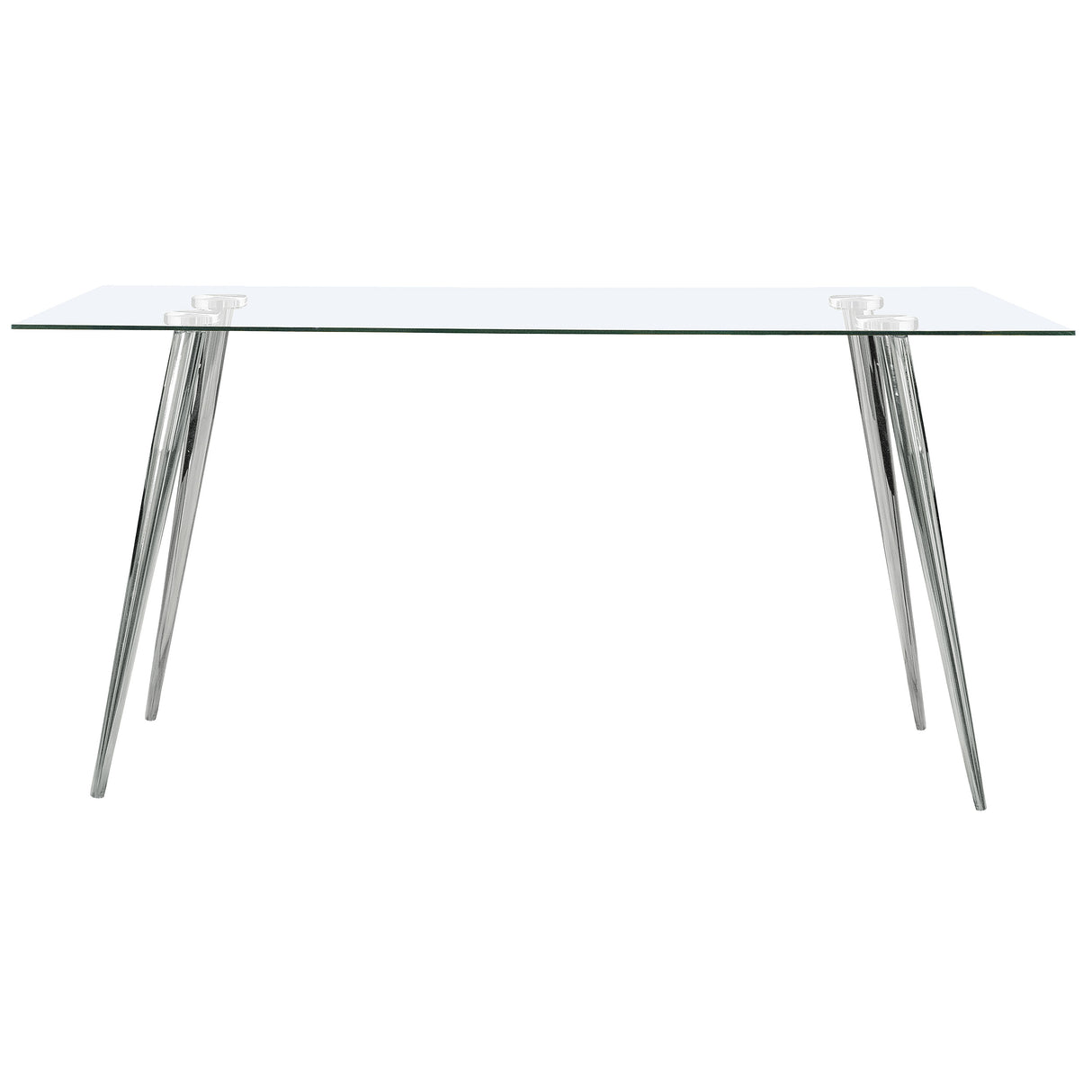 Gilman Chrome Rectangular 64-Inch Glass Top Dining Table