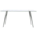 Gilman Chrome Rectangular 64-Inch Glass Top Dining Table