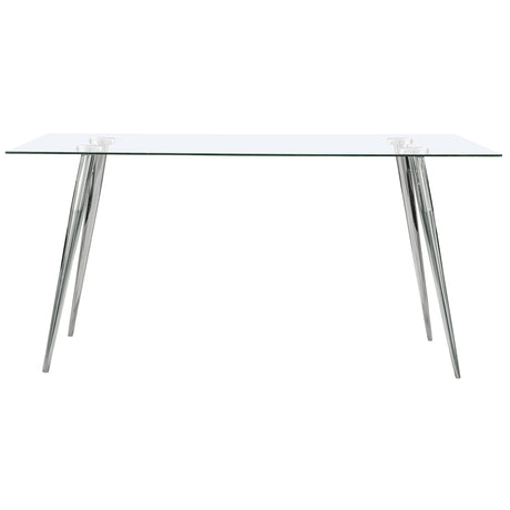 Gilman Chrome Rectangular 64-Inch Glass Top Dining Table
