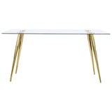 Gilman Gold Rectangular 64-Inch Glass Top Dining Table