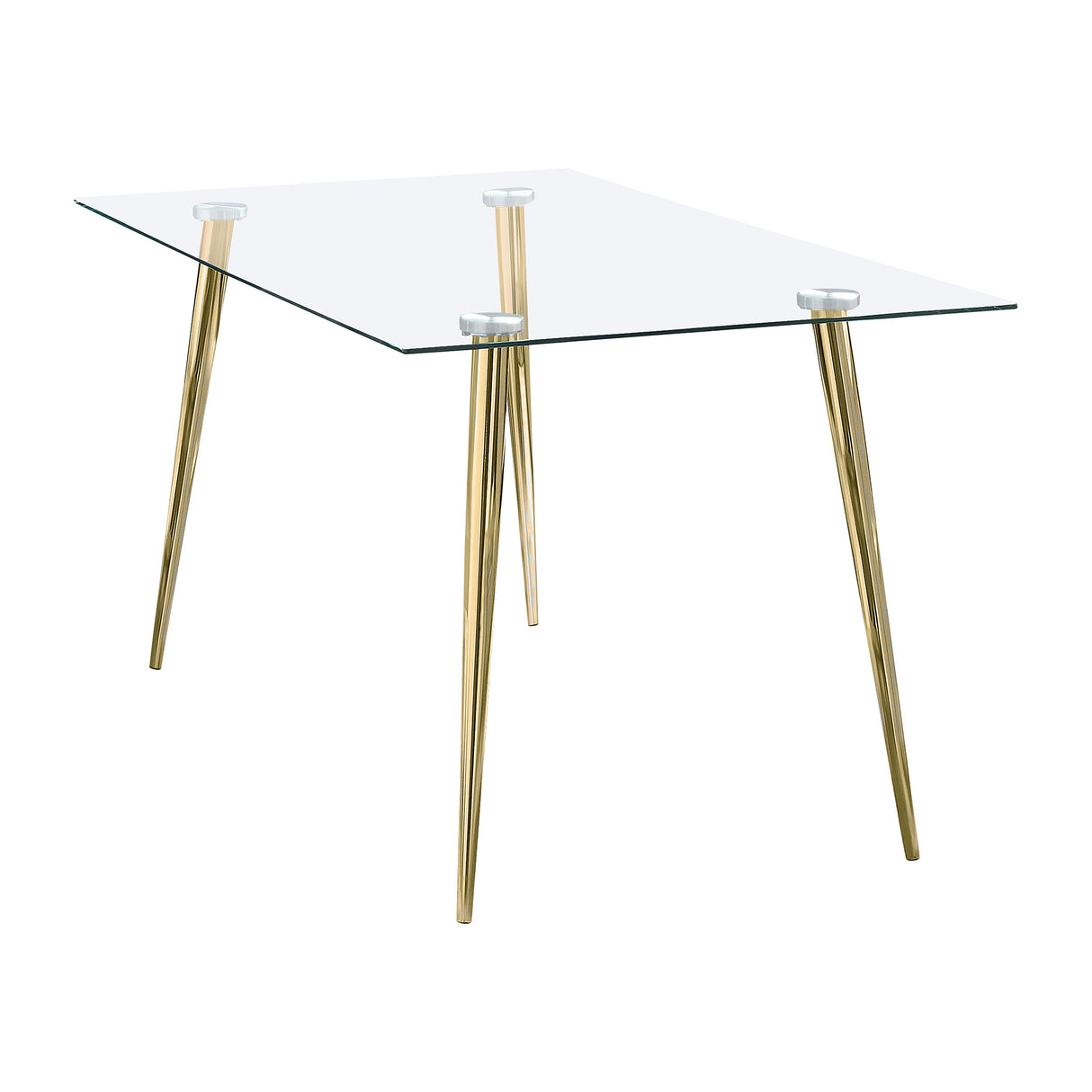 Gilman Gold Rectangular 64-Inch Glass Top Dining Table