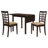 Kelso Cappuccino 3-Piece Drop Leaf Dining Table Set And Tan