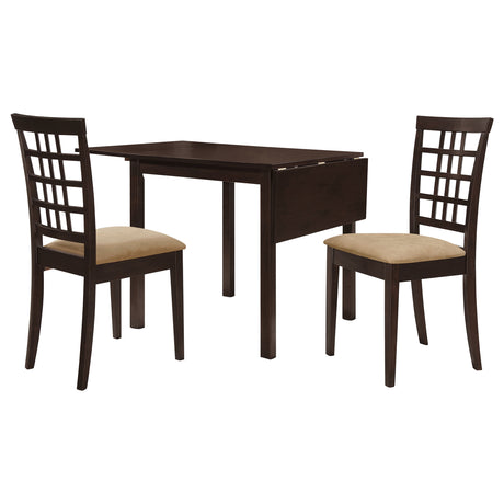 Kelso Cappuccino 3-Piece Drop Leaf Dining Table Set And Tan