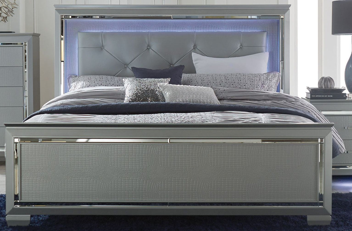 Allura Silver Panel Bedroom Set