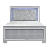 Allura Silver Queen Bed, Led Lighting
