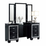 Allura Black Vanity Dresser With Mirror