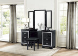 Allura Black Vanity Dresser With Mirror