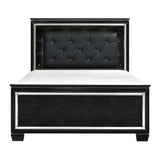Allura Black Queen Bed, Led Lighting