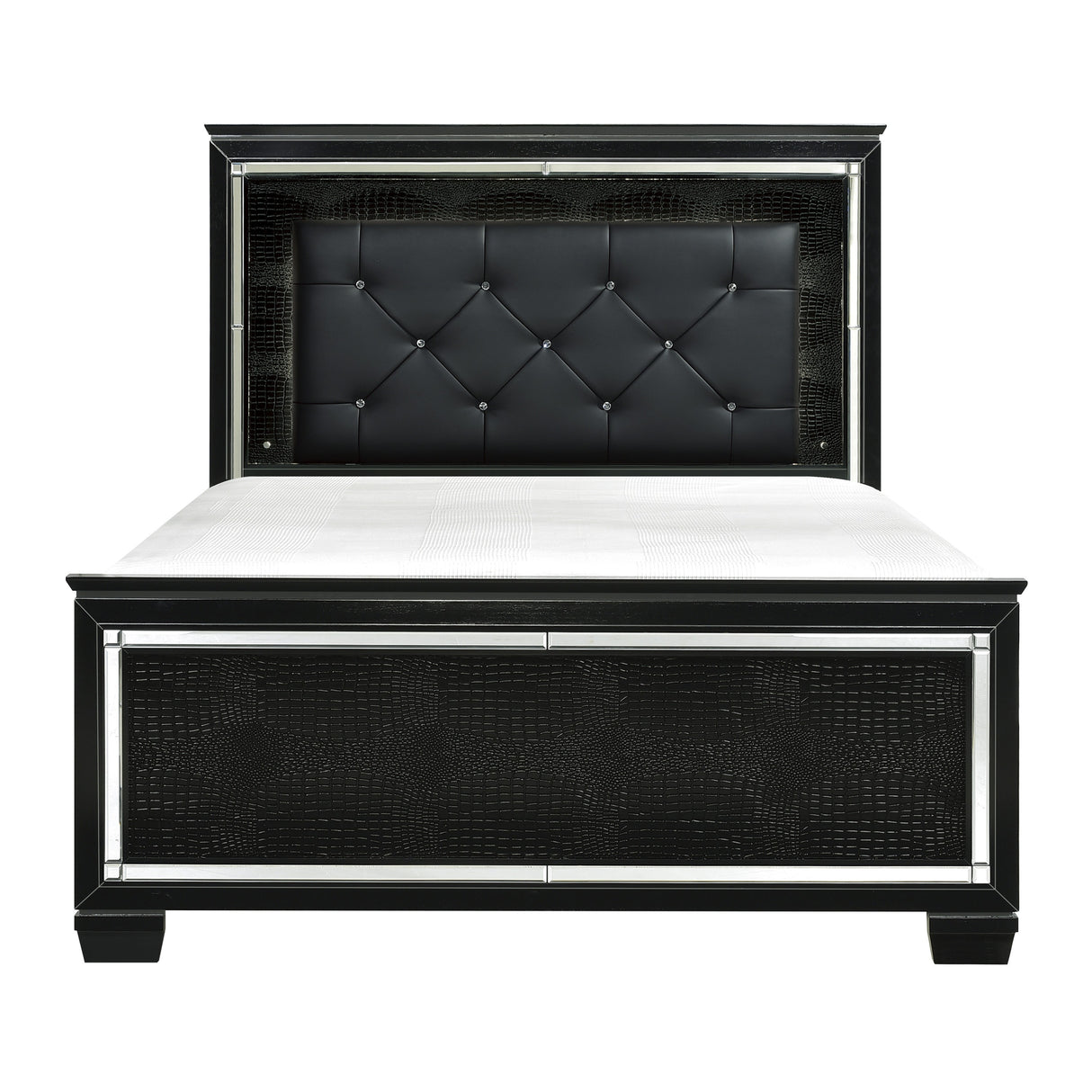 Allura Black California King Bed, Led Lighting