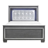 Allura Gray California King Bed, Led Lighting