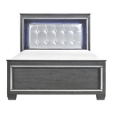 Allura Gray California King Bed, Led Lighting