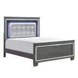 Allura Gray California King Bed, Led Lighting