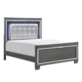 Allura Gray California King Bed, Led Lighting