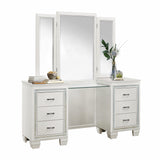 Allura White Vanity Dresser With Mirror