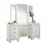 Allura White Vanity Dresser With Mirror