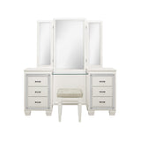 Allura White Vanity Dresser With Mirror