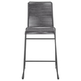 Kai Upholstered Bar Stools With Footrest (Set Of 2) Charcoal And Gunmetal