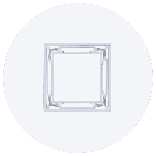 Starlight Chrome Round 54-Inch Glass Top Metal Dining Table