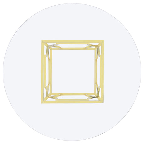 Starlight Brass Round 54-Inch Glass Top Metal Dining Table