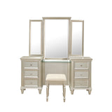 Celandine Silver Vanity Stool