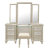 Celandine Silver Vanity Dresser With Mirror