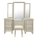 Celandine Silver Vanity Dresser With Mirror
