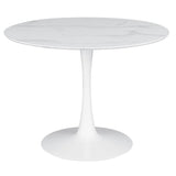 Arkell 40-Inch Round Pedestal Dining Table White