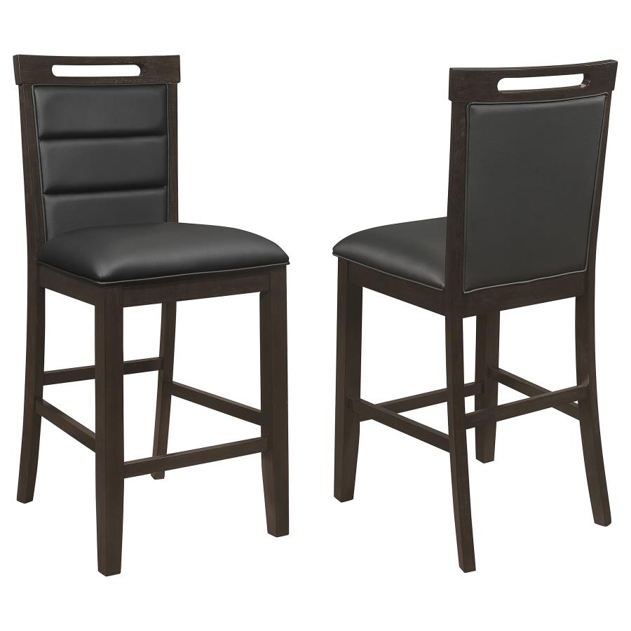 Prentiss Upholstered Counter Height Chair (Set Of 2) Black And Cappuccino