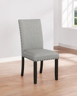 Kentfield Solid Back Upholstered Side Chairs Grey And Antique Noir (Set Of 2)