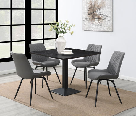 Moxee Square Dining Table Espresso And Gunmetal