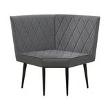 Moxee Upholstered Tufted Corner Bench Grey