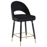 Reyes Arched Back Upholstered Counter Height Stools Black (Set Of 2)
