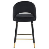 Reyes Arched Back Upholstered Counter Height Stools Black (Set Of 2)