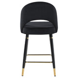 Reyes Arched Back Upholstered Counter Height Stools Black (Set Of 2)