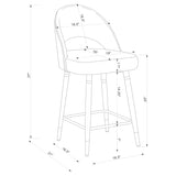 Reyes Arched Back Upholstered Counter Height Stools Black (Set Of 2)