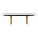 Vesa 97-inch Glass Top Extension Dining Table Beige