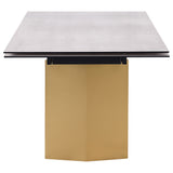 Vesa 97-inch Glass Top Extension Dining Table Beige