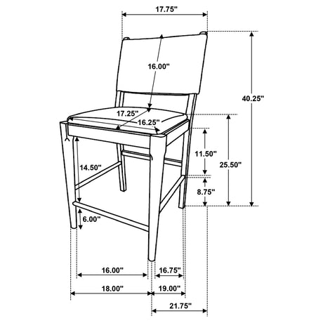 Ottowa Upholstered Counter Side Chair Brown (Set of 2)