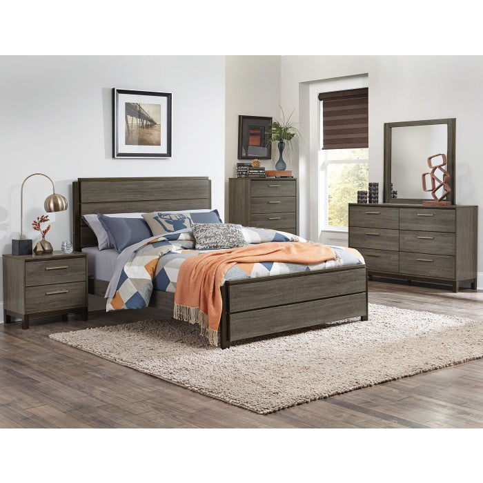 Vestavia Antique Gray And Dark Brown Queen Bed