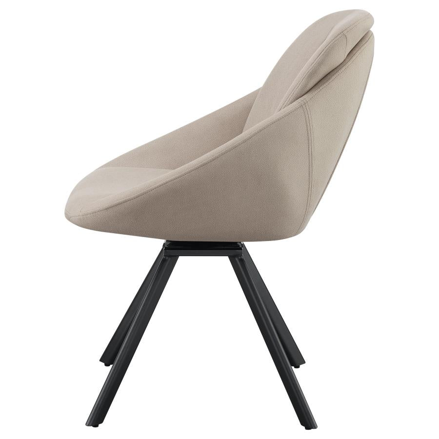 Mina Upholstered Swivel Padded Side Chairs (Set Of 2)